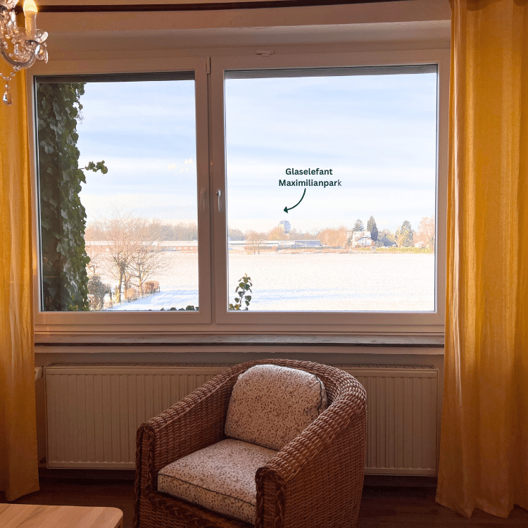 Ferienwohnung Maximilianpark Hamm - Blick aus dem Wohnzimmer